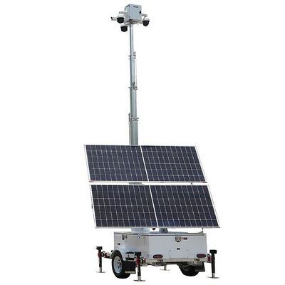 주문 Solar Surveillance Tower Remote Monitoring And Security Construction Sites Trailer Mounted Lighting Tower online manufacture