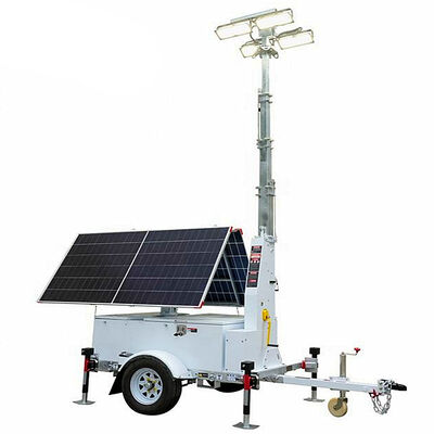 주문 Mobile Solar Light Tower Running Time 5.3 Days Photovoltaic Technology Solar Lighting Towers Telescopic Light Tower online manufacture