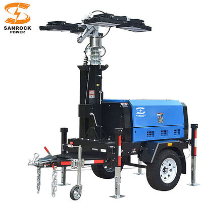 6kw/7.5kw 휴대용 디젤 라이트 타워 230VAC / 240VAC 트레일러 장착 라이트 타워