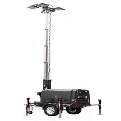 Construction Movable Diesel Light Tower 9m High Mast Telescopic Diesel Light Tower Trailer Light Tower