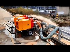 트레일러 장착형 물 펌프 세트 고형물 처리 76mm 단일 단계 펌프 디젤 엔진 자흡식 펌프